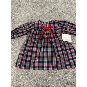 Plaid Red Bow Kids Casual Dress